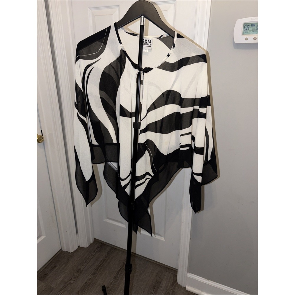 R&M Richards sheer zebra-print poncho top 16 Retro Wedding Guest Cocktail Garden